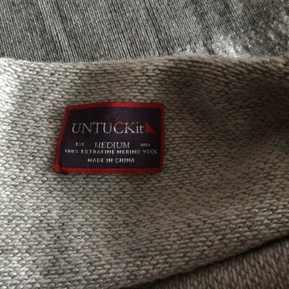 Untuckit 1/4 Zip Merino Wool Men's Sweater Sz S